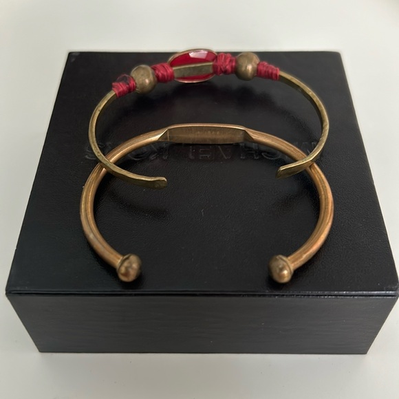 Anthropologie Red and Mint Green Bangle Bracelets - Picture 5 of 6